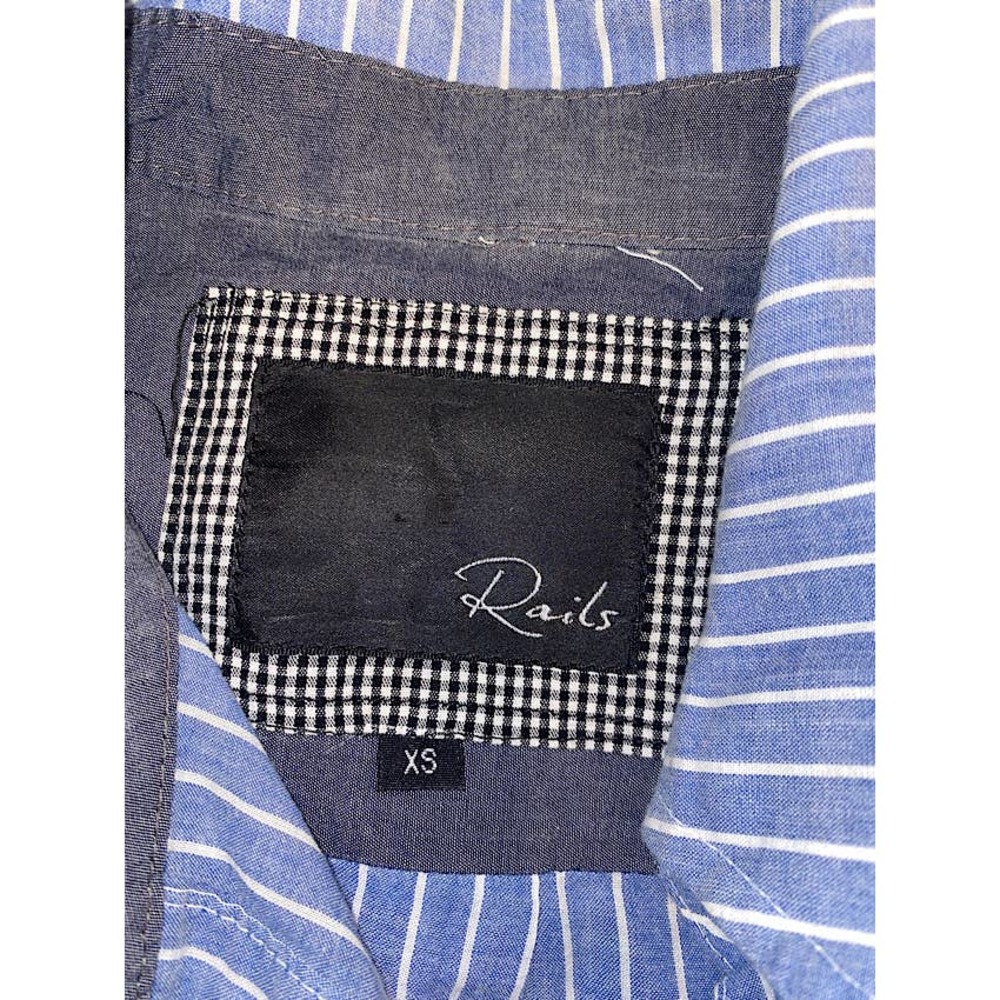 Rails Blouse Button Front Cotton Side Tie Ruching… - image 4